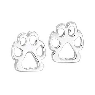 LIONNE DESIGNS<sup>&reg;</sup> Sterling Silver Paw Print Earrings - For all of the animal lovers out there these cute sterling silver paw print earrings are a must have. The simple design makes them easy to wear everyday. Earrings measure 7mm.